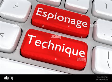 3D Illustration Of Computer Keyboard With The Print Espionage