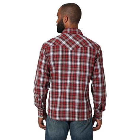 Wrangler Mens Retro Premium Long Sleeve Western Snap Plaid Shirt Traditions Clothing And T Shop