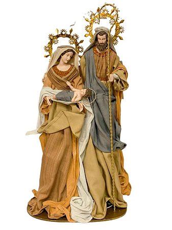 Sagrada Familia Em Resina E Tecido Nude E Verde Cm Raffaello Presentes E Decora Es A Melhor