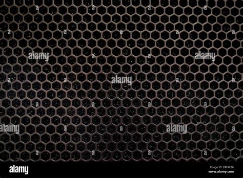 Metal Dark Gray Surface Hexagonal Holes Background Texture For Desktop