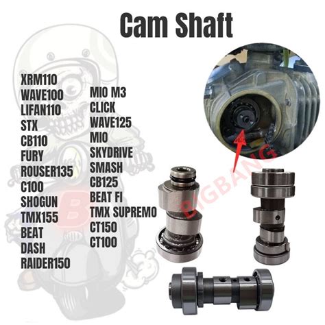 BIGBANG Motorcycle Camshaft Cam Shaft XRM 110 LIFAN 110 TMX SUPREMO