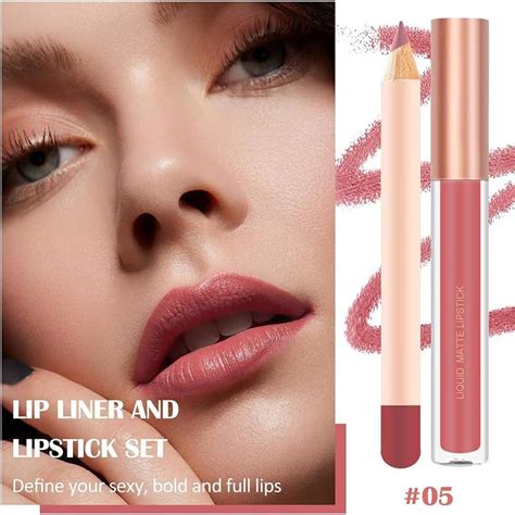 Matte Nude Lip Liner And Lipstick Makeup Set Matte Liquid Lipstick Nude