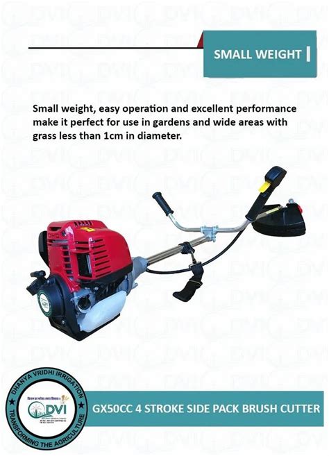 Air Cooled 4 Stroke 50 CC Sidepack Brush Cutter 180CM DVI 50CC