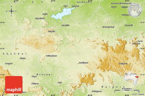 Physical Map Of Surguja Ambikapur