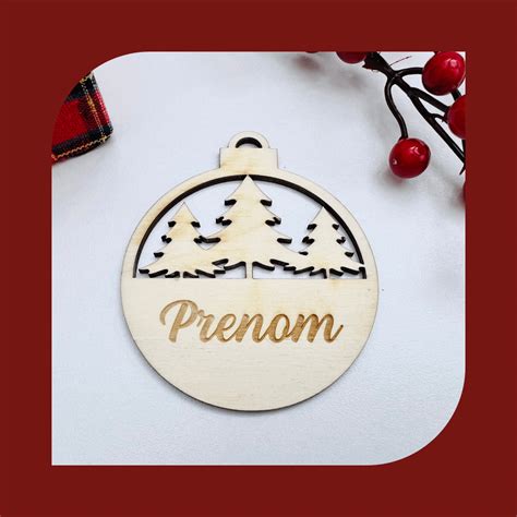 Boule De Noel Personnaliser En Bois B Lou Passion