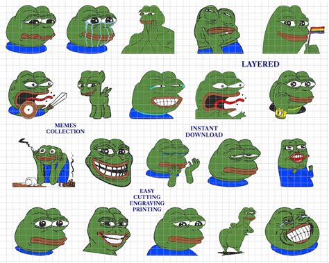 Pepe Frog Meme SVG PNG Cricut File Layered Cut Design for Printing ...