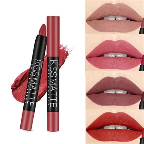 Colors Sexy Matte Lip Stick Lipliner Lip Liner Pencil Lasting Nude Rotatable Lipsliner Pen