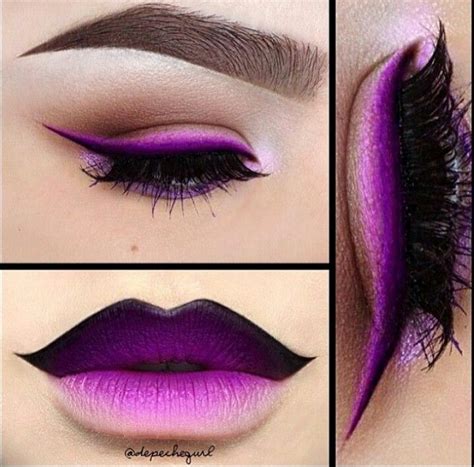 Purple Ombre Makeup Eye Makeup Beauty Makeup Hair Makeup Makeup Lipstick Lipsticks Goth