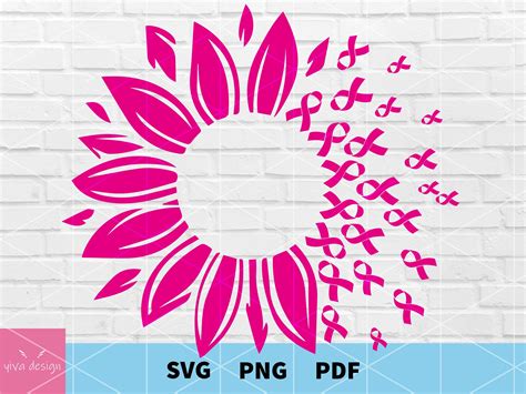 Sunflower Breast Cancer Svg Breast Cancer Svg Cancer Etsy