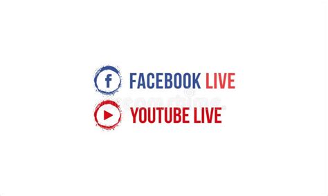 Facebook Live and Youtube Live Icon Logo Set Vector Illustration ...