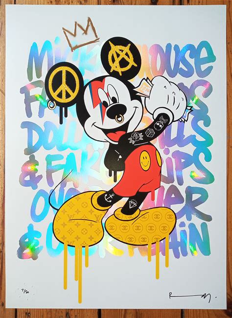 Taking The Mickey Urban Art Screenprint By Richard Pendry Uk