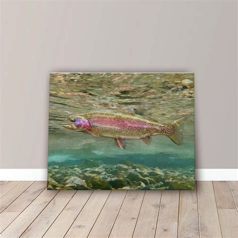 Rainbow Trout Art Etsy