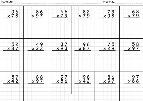 Contas De Multiplicação 4 Ano Para Imprimir - Contas De Multiplicação 4 Ano Para Imprimir - ZULEDU
