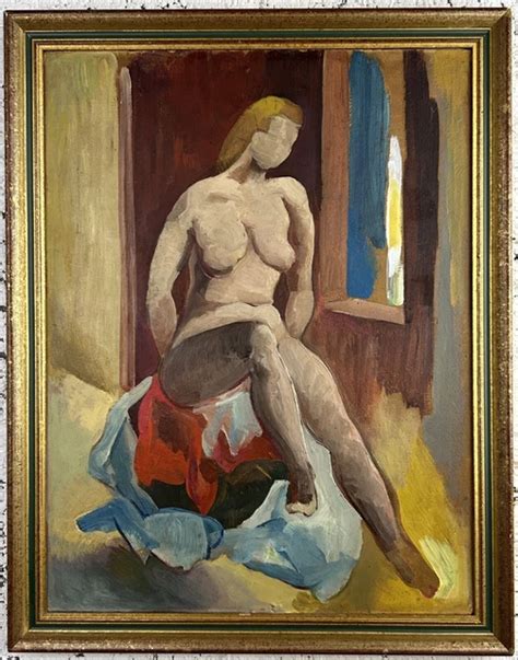 S Female Nude Portrait Attic Original Oil Painting Framed Picclick Uk