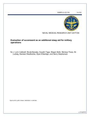 Fillable Online Evaluation Of As An Additional Sleep Aid For Military