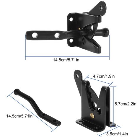 2 Pack Self Locking Gate Latch Automatic Gravity Lever Latch For Wood