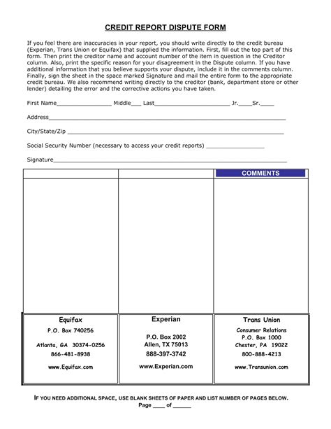 Free Printable Credit Dispute Letter Templates Form 609 Pdf Word