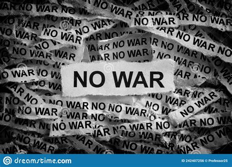 Strips Of Newspaper With The Words No War Stock Photo Image Of Attack