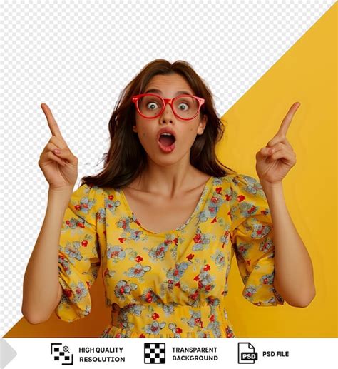 Premium Psd Premium Of Beautiful Brunette Woman Wearing Red Glasses Over Isolated Amazed And