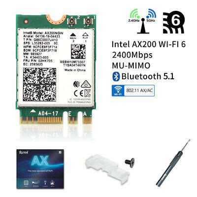 Intel WiFi 6 AX200 AX200NGW Wireless Network Card 802.11ax 160MHz ...
