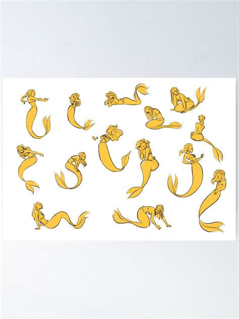 Mermaids Poster By Yenthejoline Redbubble