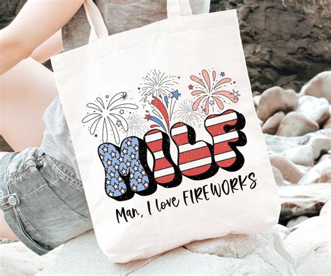 Funny MILF Th Of July T Shirt Design PNG Man I Love Fireworks Retro Distressed Tee Shirt