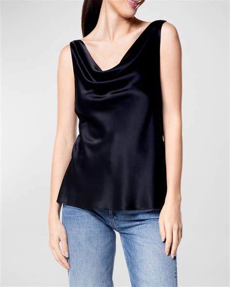 Christine Lingerie Cowl Neck Silk Tank Neiman Marcus