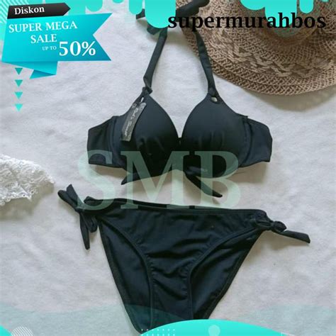 HITAM Bk 3325 RVX3 Black Color PUSH UP Foam Beach BIKINI With Wire