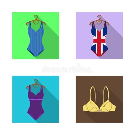 Vector Design Of Bikini And Fashion Icon Set Of Bikini And Swimsuit Vector Icon For Stock