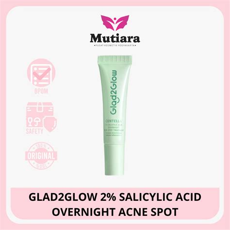 Jual Glad2glow 2 Salicylic Acid Overnight Acne Spot 5gr Shopee Indonesia