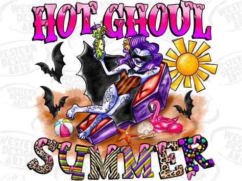 Hot Ghoul Summer Png Spooky Summer Png Sublimation Design Hand Drawn Hot Ghoul Bride Png