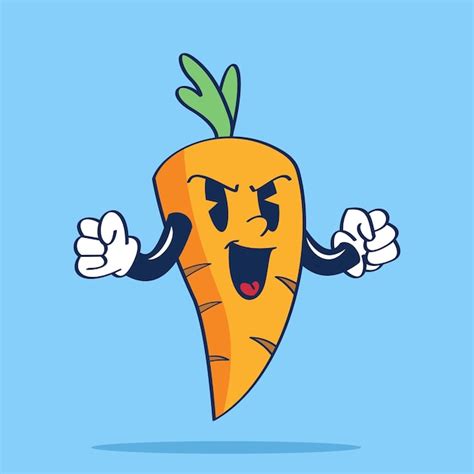 Premium Vector Carrot Cartoon Character Evil Laugh Hand Drawing