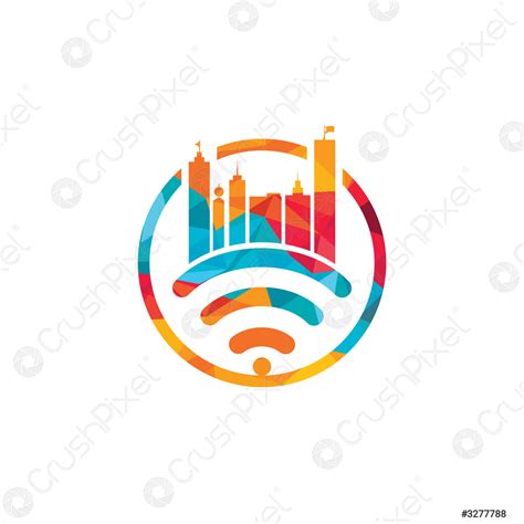 Smart city tech vector logo design. City Internet logo design - stock