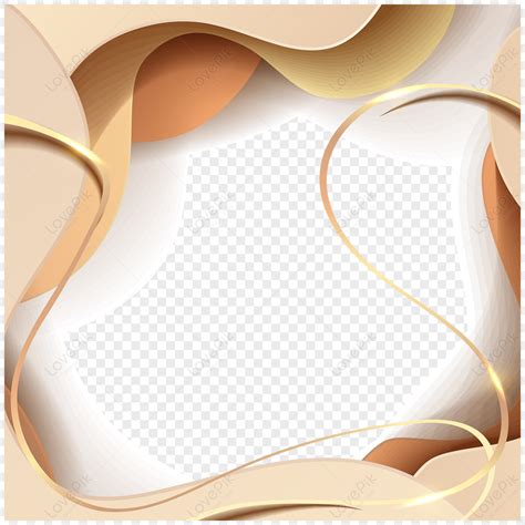 Three Dimensional Nude Color Beige Beige Beige Business Border Paper Cut Glowing Glitter Shadow