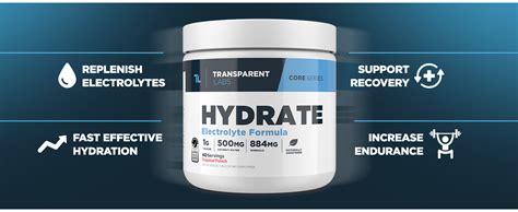 amazoncom transparent labs hydrate naturally sweetened electrolytes