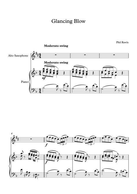 Glancing Blow Alto Sax Solo By Phil Rawle Sheet Music For Alto Sax