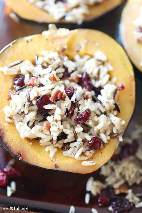 Wild Rice Stuffed Acorn Squash Belly Full