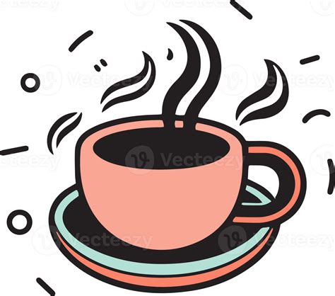 Hand Drawn Vintage Hot Coffee Logo In Flat Line Art Style 24786991 PNG