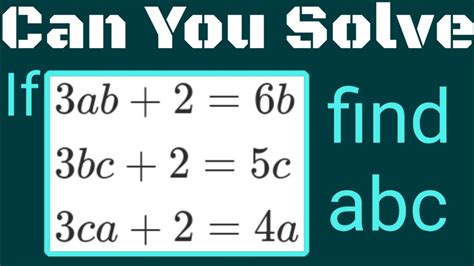 Math Olympiad Problem A Nice Olympiad Algebra Problem Youtube