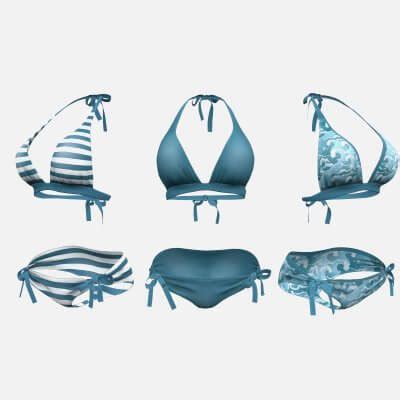 Sea Green Bikini Swimsuit Colors D Model By Zvanka