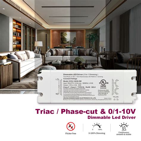 LED Strip Driver GOOVER 30W Triac Dimmable LED Driver - 100-277V AC To