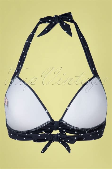 Unique Vintage Haut De Bikini Dos Nu Pois Monroe Ann Es En Bleu