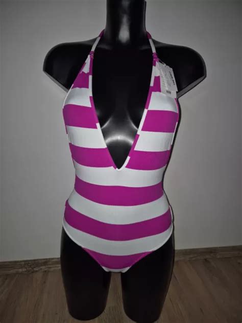 Wicked Weasel Bikini Sailor Stripe One Piece Bikini Fuchsia Gr S Eur Picclick De