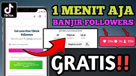 1 Menit Langsung Masuk CARA MENAMBAH FOLLOWERS TIKTOK GRATIS