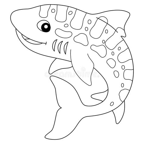 Leopard Shark Coloring Page Isolated for Kids Stock Vector ...