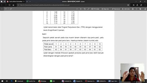 Uji Normalitas Wilcoxon Youtube