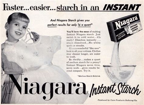 Niagara Instant Starch Vintage Ads 1950s Retro Ads Vintage Ads