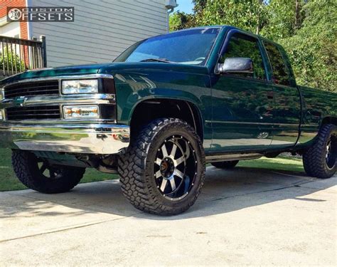 Wheel Offset 1997 Chevrolet K1500 Aggressive 1 Outside Fender Stock