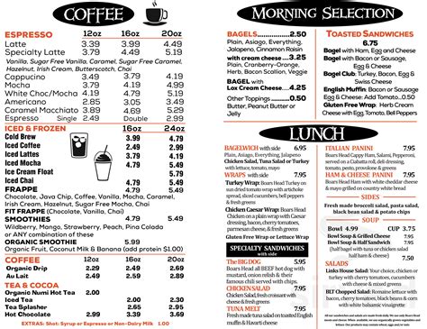 Menu for Links Coffee House in Danville, VA | Sirved
