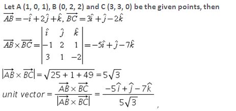 A Unit Vector Perpendicular To The Plane Formed By The Points